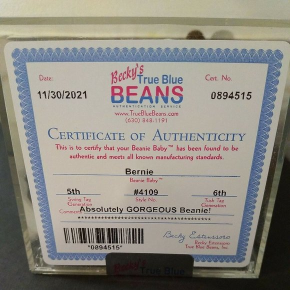 BERNIE Ty Beanie Baby 1996 Saint Bernard Dog RARE Authenticated NEW RETIRED Mint - Picture 4 of 5